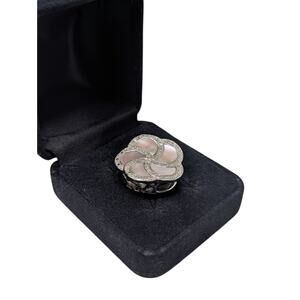 925 Sterling Silver Mother of Pearl Flower slide pendant Thailand